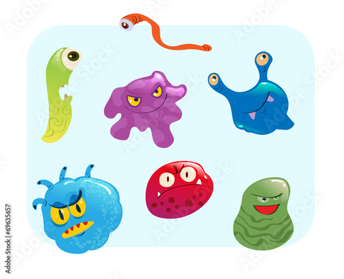 virus and bacteria set vector illustration