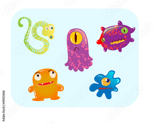virus and bacteria set vector illustration