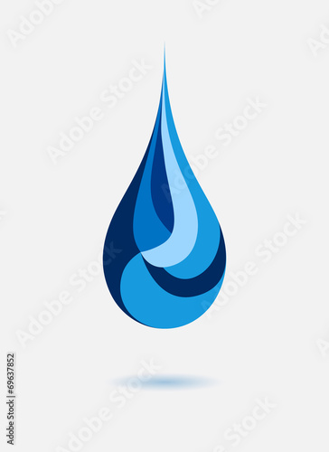 Abstract blue water drop. Vector creative concept.