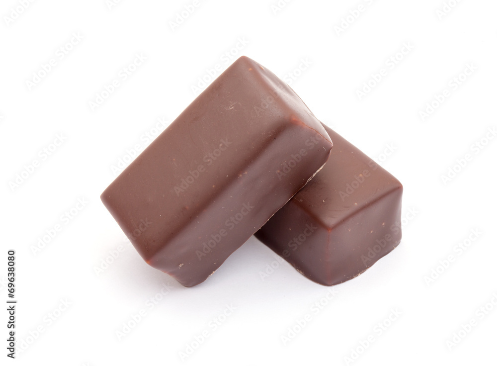 Chocolate bars stack isolated on white background Chocolate bars stack isolated on white background