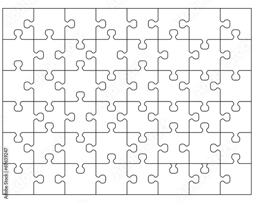 Vector illustration of white puzzle 2