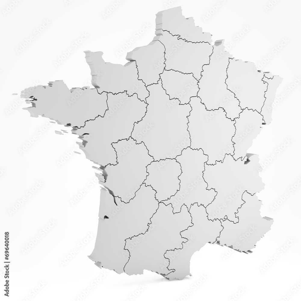 Frankreich und seine Bundesländer / Regionen / detailreich