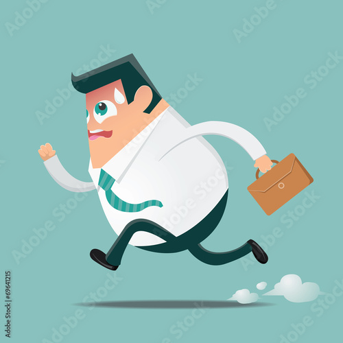 Running Businessman in hurry