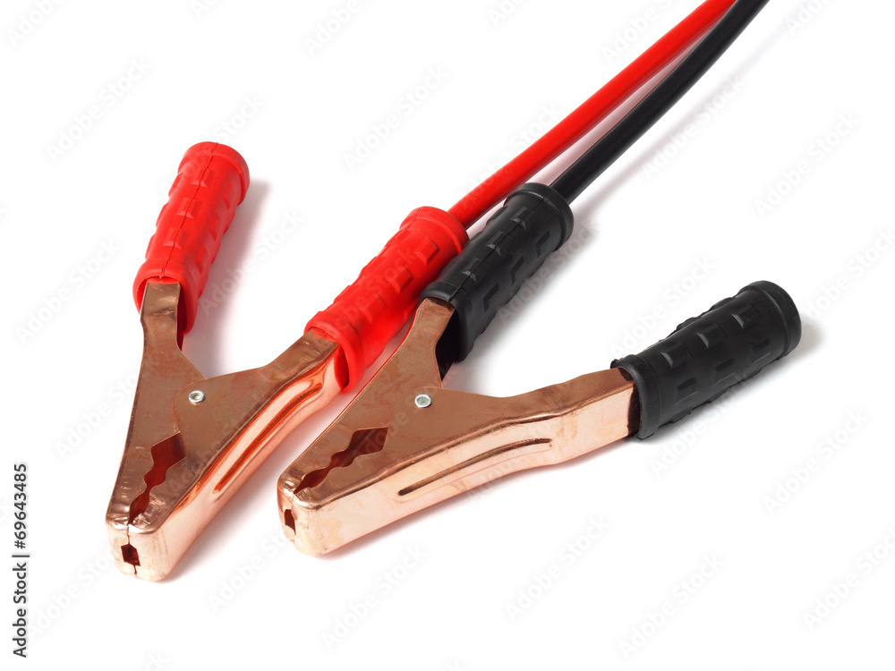 Jumper cables on white Jumper cables on white