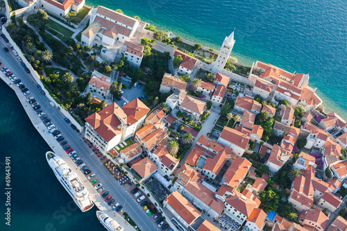 Fototapeta Naklejka Na Ścianę i Meble -  aerial view of croatia coast line. Rab island