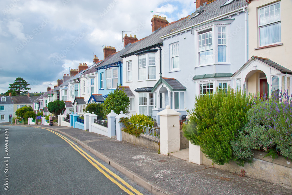 Colourful old terraced houses