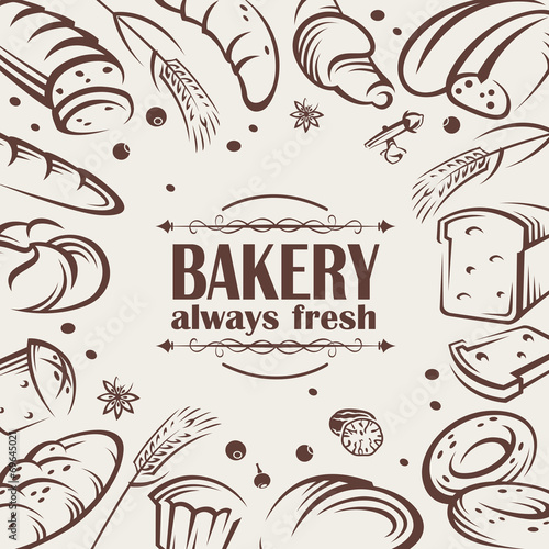 vector icons of different kinds of bread