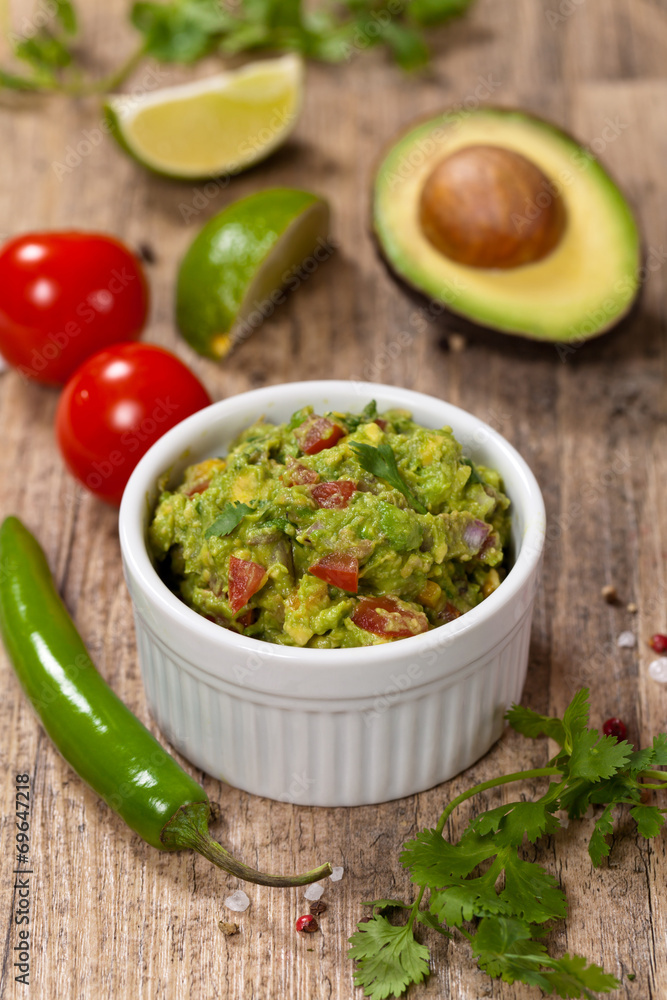 Guacamole dip and Organic Blue Corns Chips Guacamole dip and Organic Blue Corns Chips