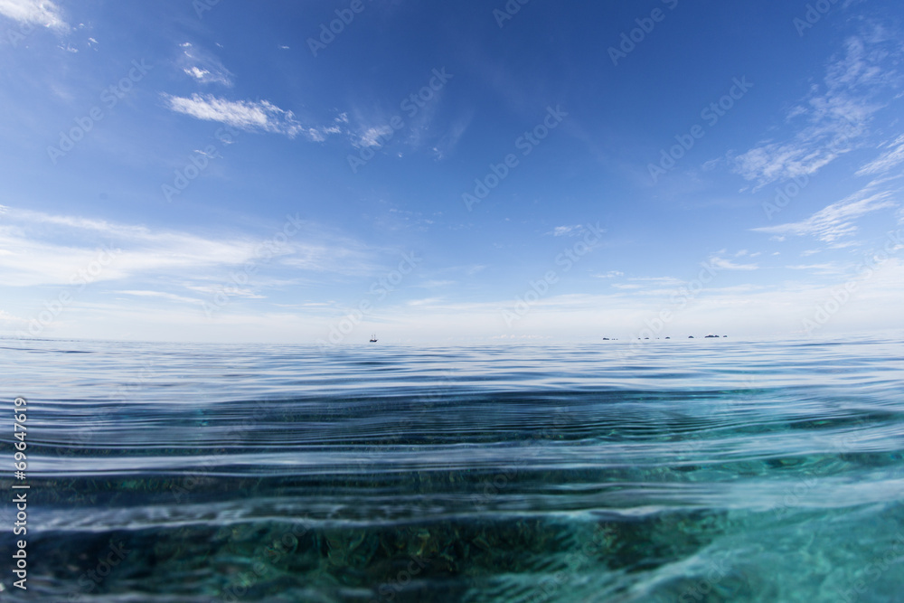 Blue Sky and Tropical Pacific Ocean