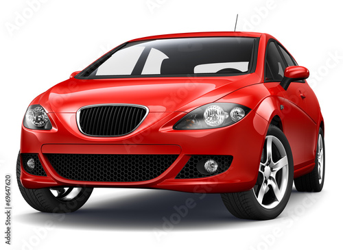 Obraz na płótnie Red elegant hatchback