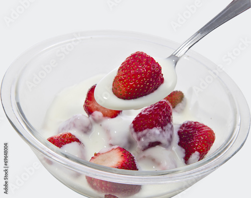 Strawberry with yogurt