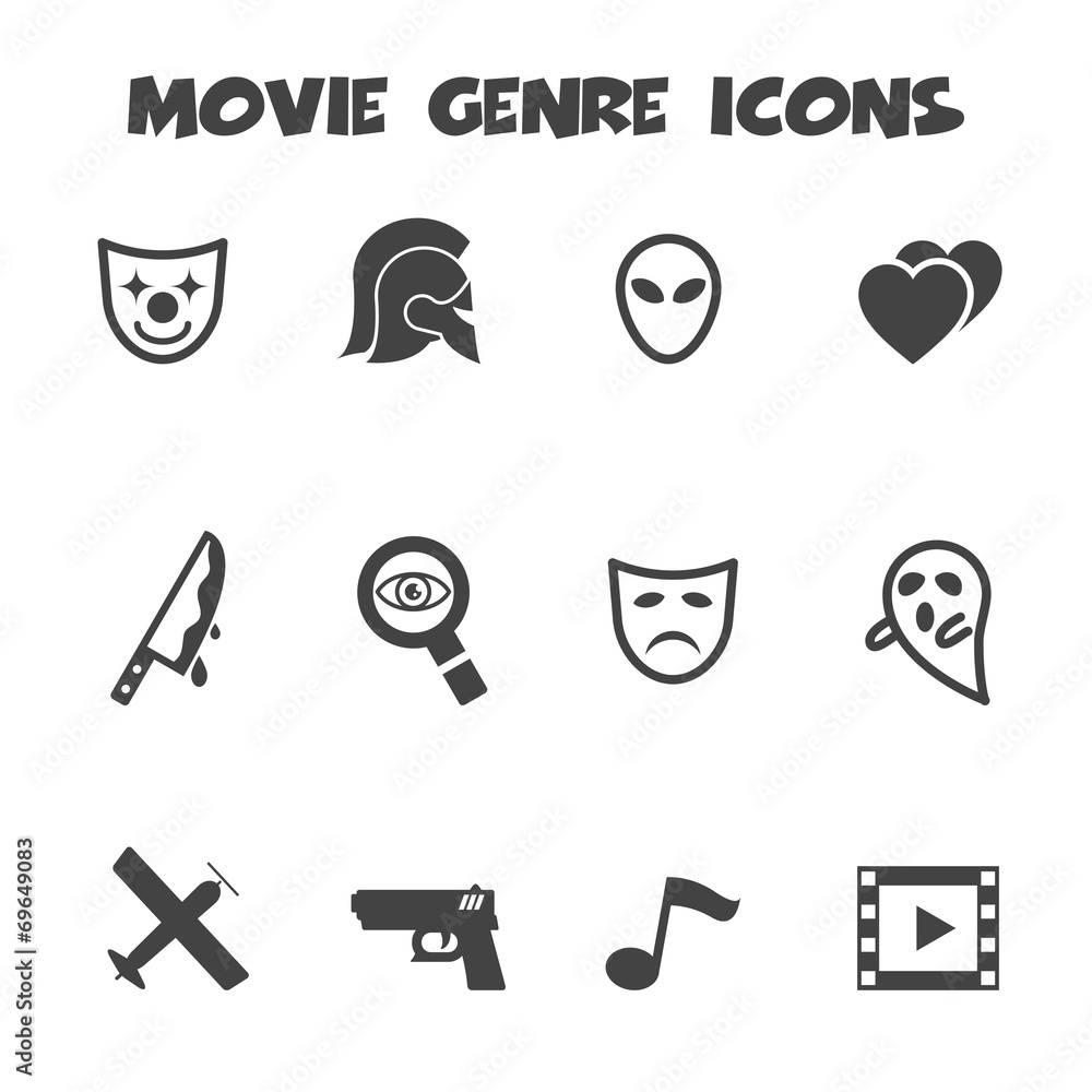 Naklejka premium movie genre icons