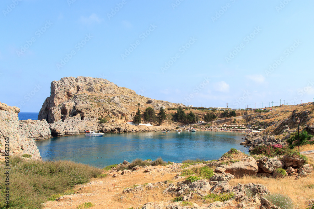 Paulusbucht in Lindos auf Rhodos Paulusbucht in Lindos auf Rhodos