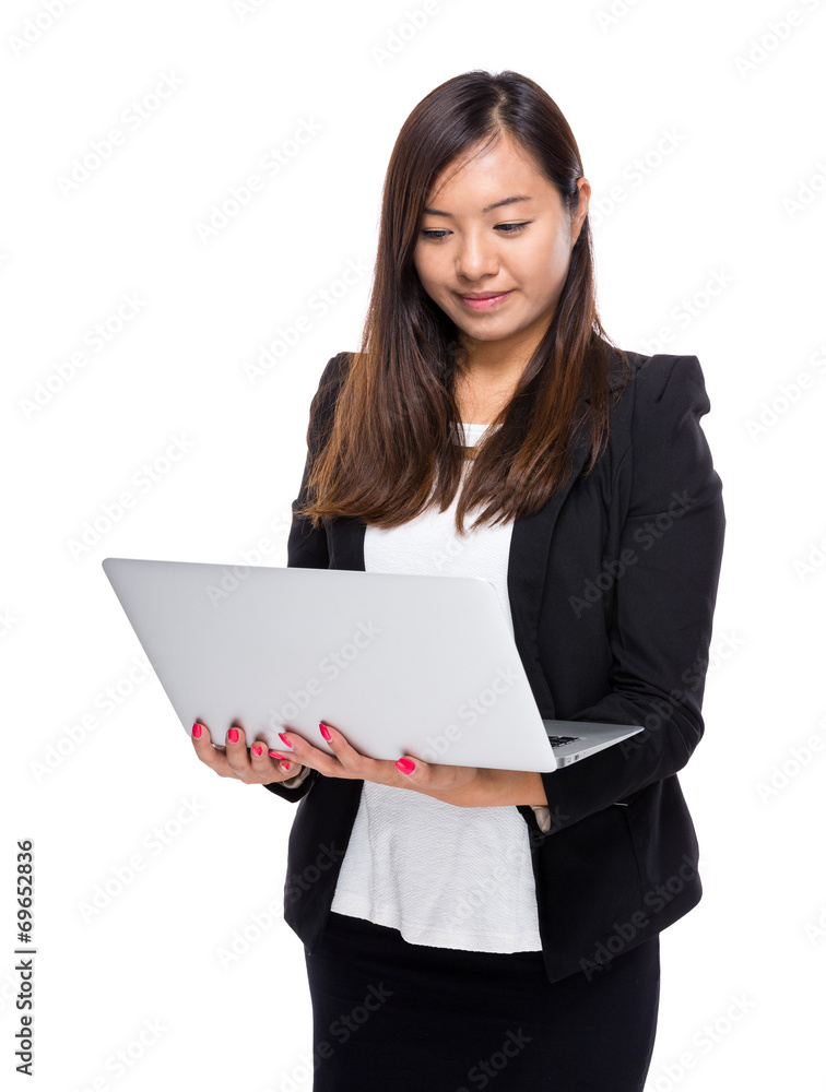 Woman use of laptop computer Woman use of laptop computer
