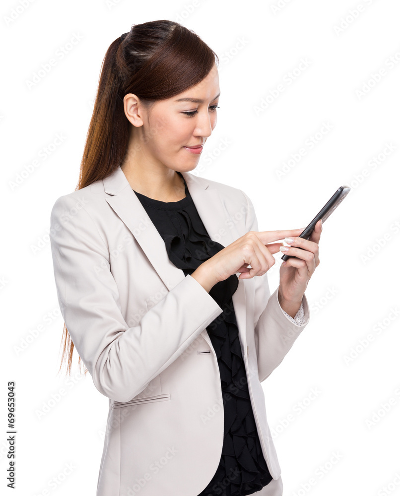 Asian businesswoman use of mobile phone Asian businesswoman use of mobile phone