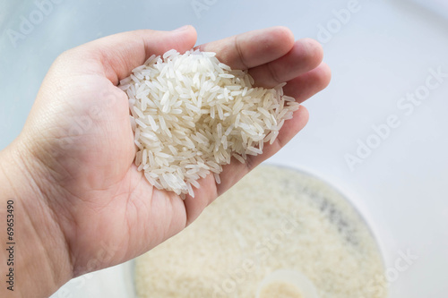 rice in hand