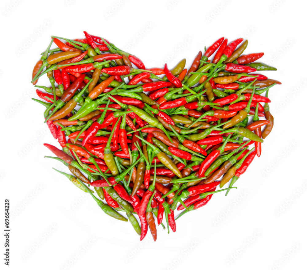 Fototapeta premium heart shape of red spicy chili