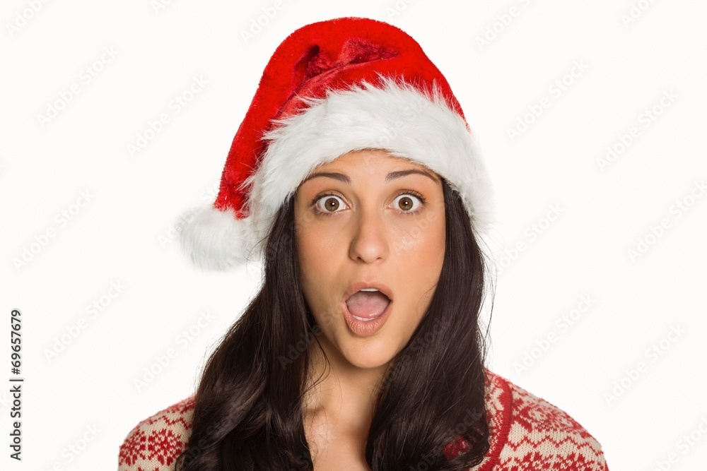 Woman surprised at the camera Woman surprised at the camera