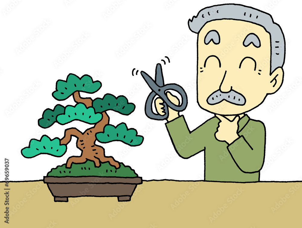 盆栽おじいちゃん Stock イラスト Adobe Stock