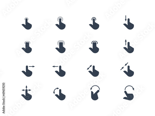 Hands and finger touchscreen gestures