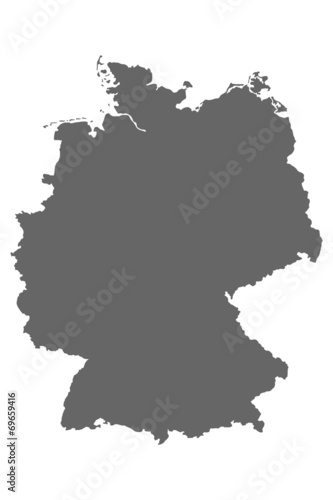 Deutschland Karte  grau 