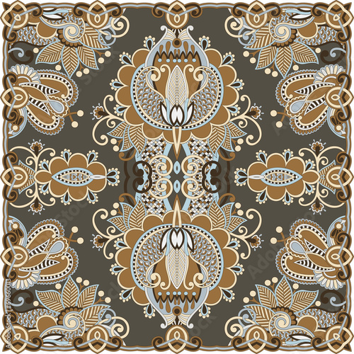 Traditional ornamental floral paisley bandanna
