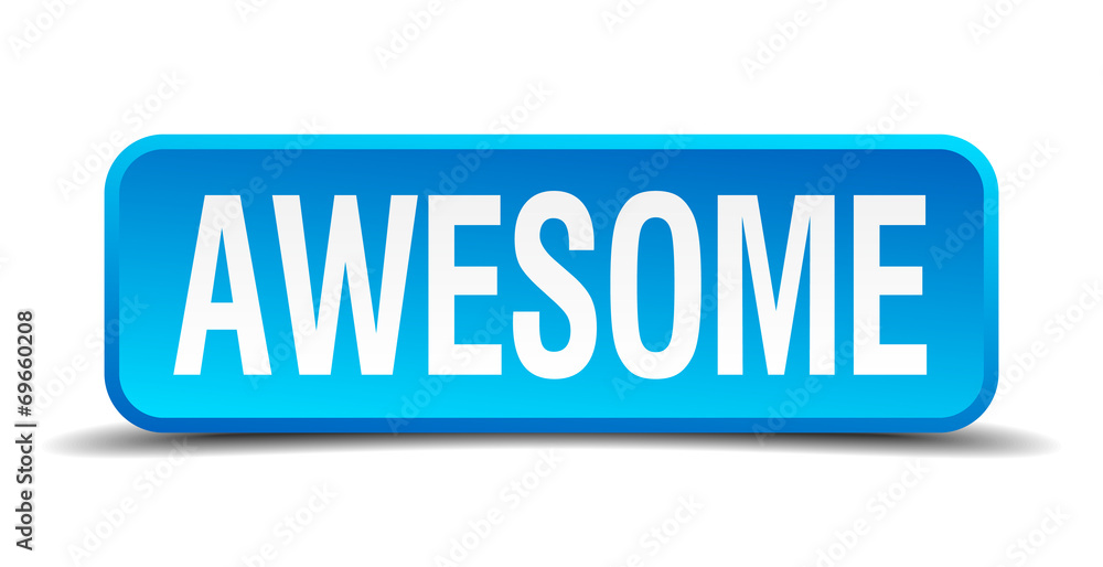 awesome blue 3d realistic square isolated button awesome blue 3d realistic square isolated button