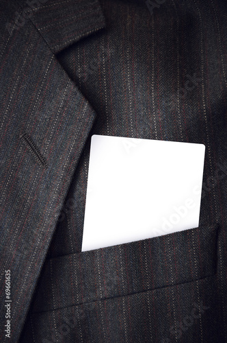 Fotografía Blank business card in corporate suit pocket