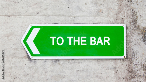 Green sign - To the bar © michaklootwijk