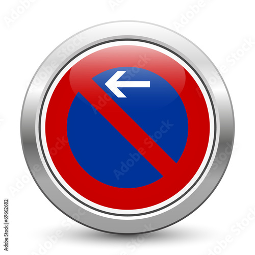 Eingeschränktes Haltverbot Anfang – glossy metallic button