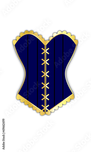 Corsetto blu ed oro per donna