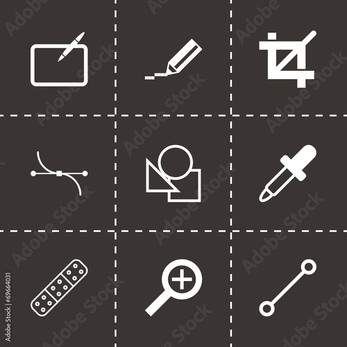 Vector black graphic design icons set