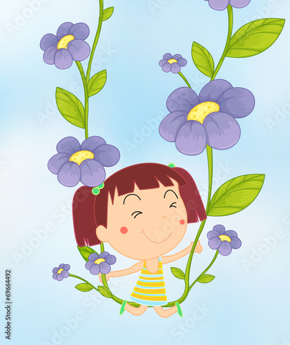 Girl and flowers