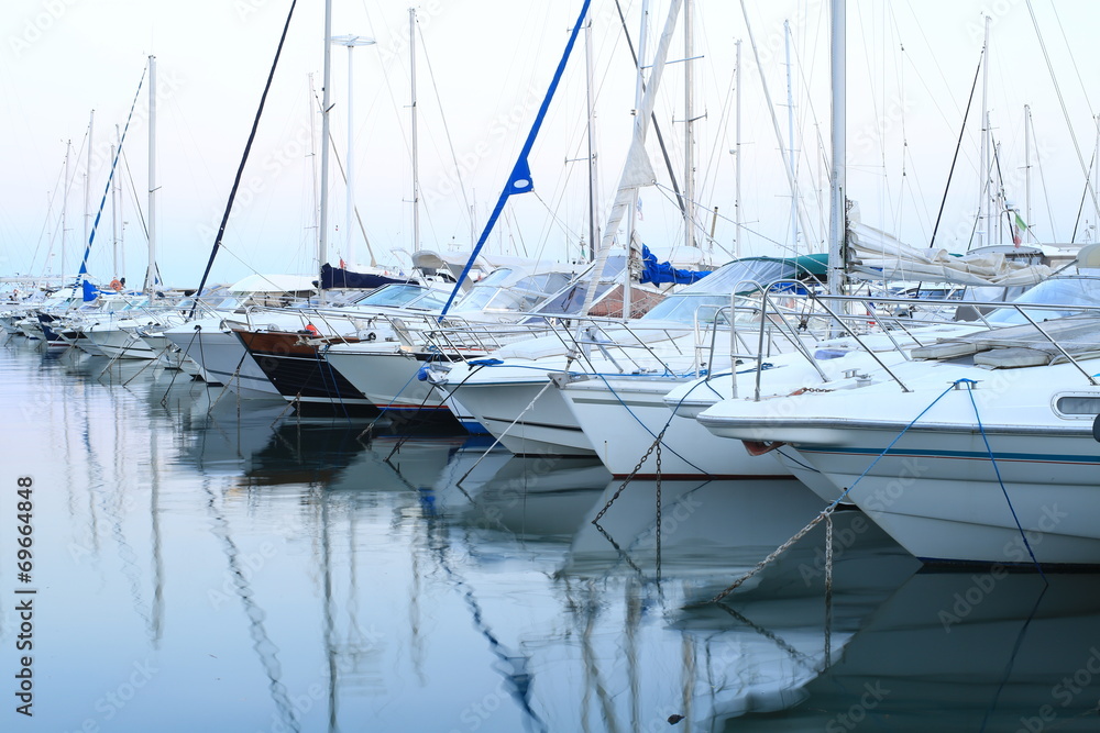 France Riviera, the marine Bay with yachts and boats France Riviera, the marine Bay with yachts and boats