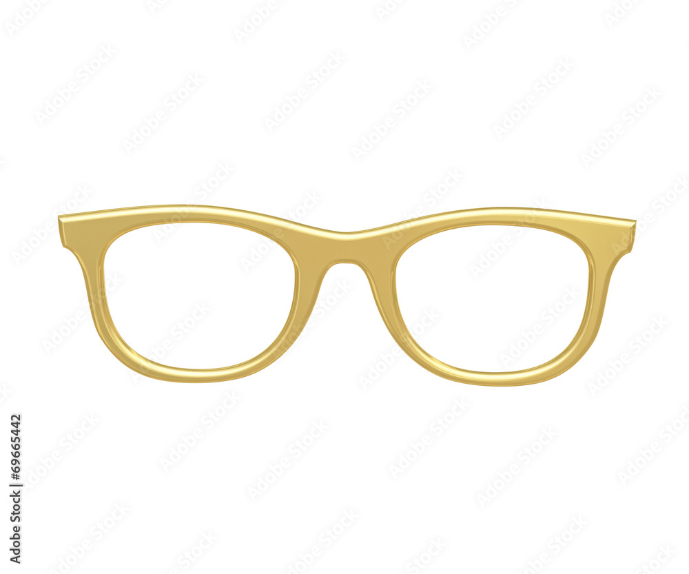 Fototapeta premium golden vintage sun glasses isolated on white