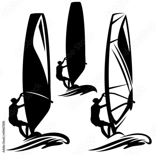 windsurfer silhouette design element