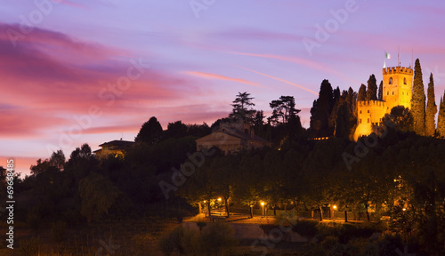 sunset at Conegliano castle Italy