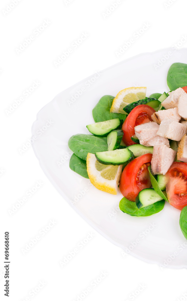 Meat salad with vegetables. Meat salad with vegetables.