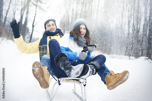 Photography Sledding in winter make us happy