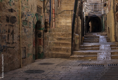 Narrow street in Jewish Quarter Jerusalem