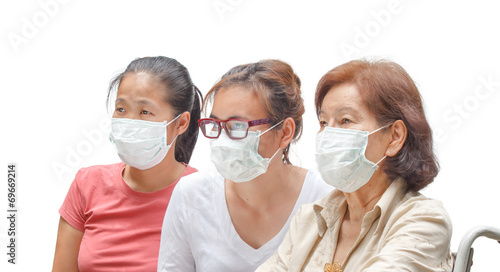 Women in protective medical mask