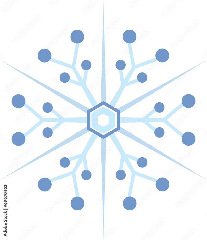 Digitally generated blue snow flake Digitally generated blue snow flake