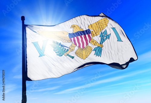 United States Virgin Islands (USA) flag waving on the wind photo