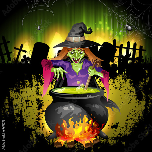 Witch preparing a potion