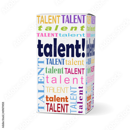 talent word on product box