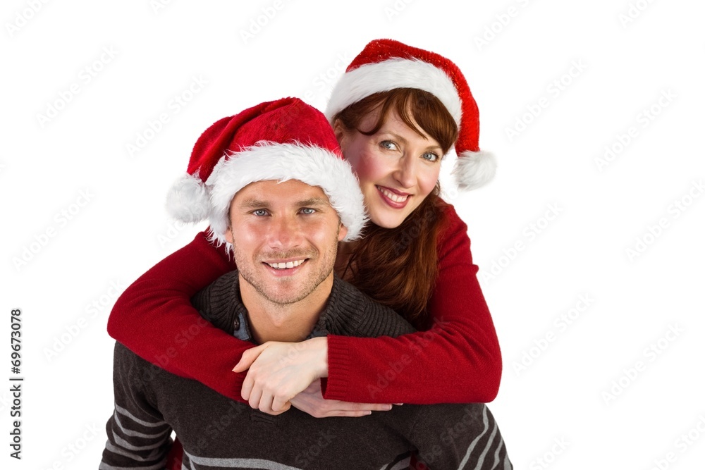 Man giving woman piggy back Man giving woman piggy back