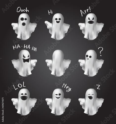 Ghosts emoticon set
