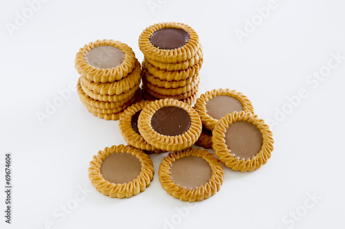 cookie heap against white background