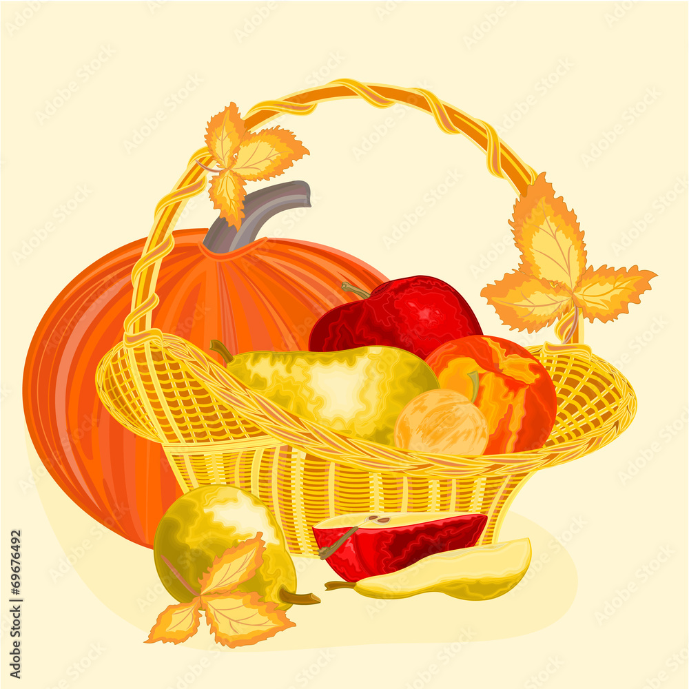 Fruit celebratory christmas thanksgiving celebration vector Stock ...