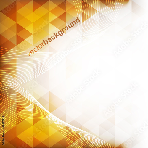 Abstract orange vector background with polygon pattern